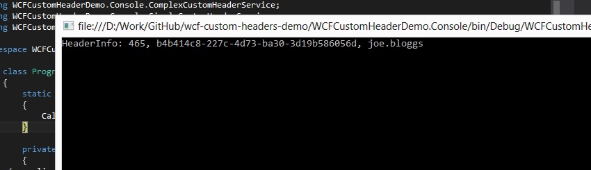 Wcf Header Demo Result